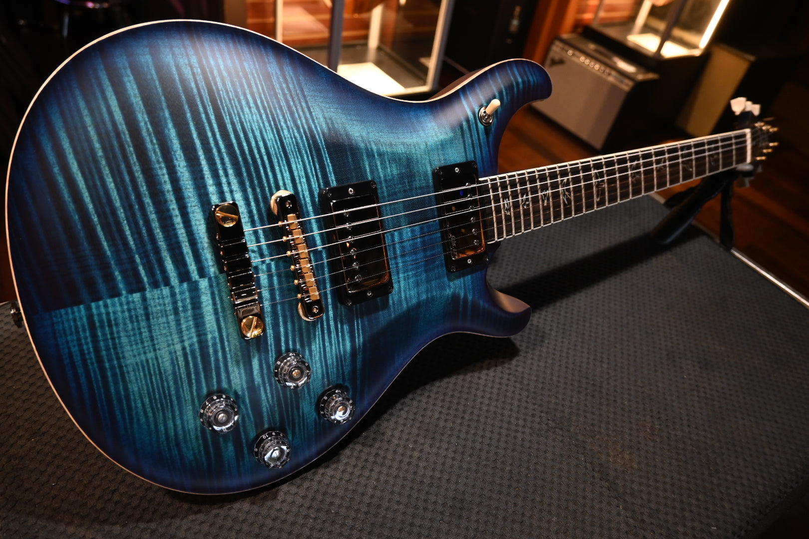PRS Wood Library McCarty 594 Korina Back and Neck - Cobalt Blue Satin Guitar #9711 - Danville Music