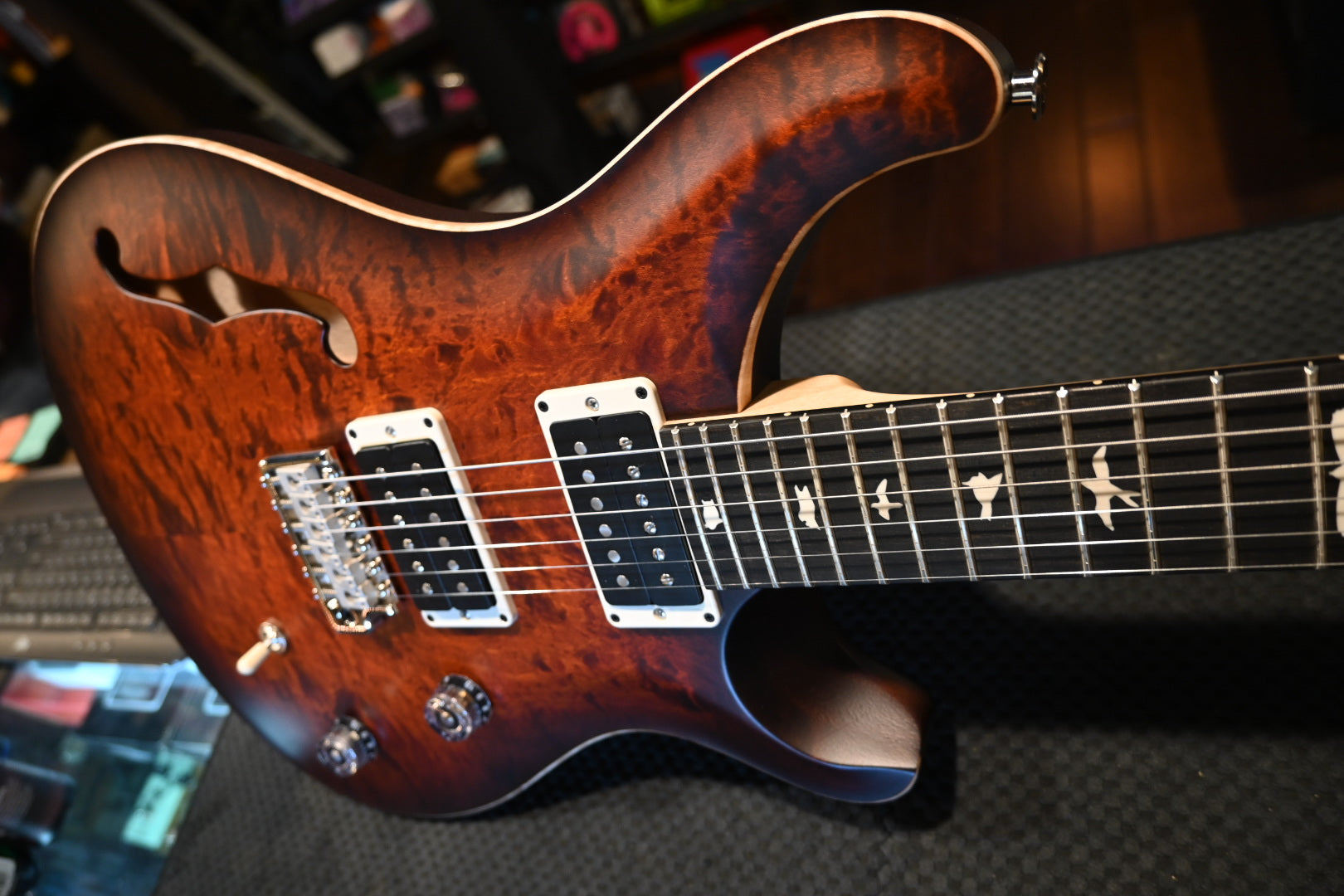 PRS Wood Library CE 24 Semi-Hollow - Tortoise Shell Satin Guitar #8513 - Danville Music