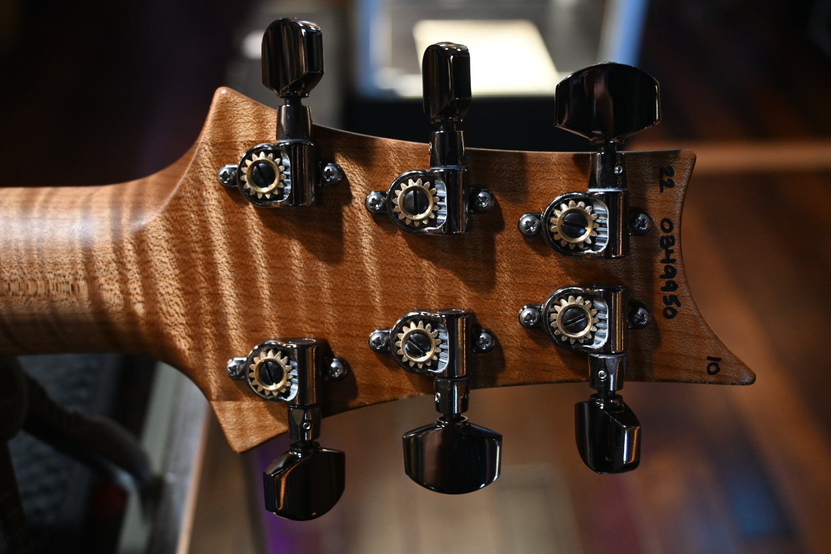 PRS Wood Library Custom 24-08 10-Top Quilt Korina Back Torr. Maple Neck - Fire Red to Grey Black Fade Guitar #9950 - Danville Music