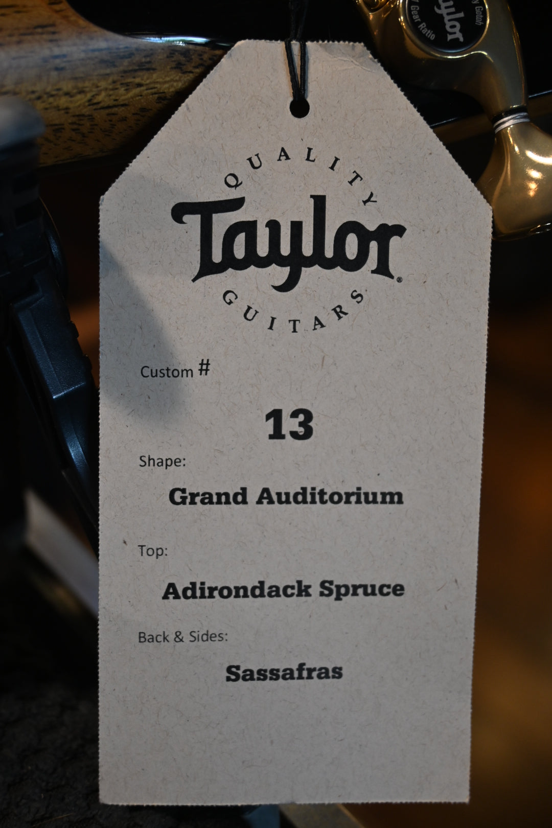 Taylor Custom GA Grand Auditorium Catch #13 Adirondack Spruce/Sassafras Guitar #1136 - Danville Music