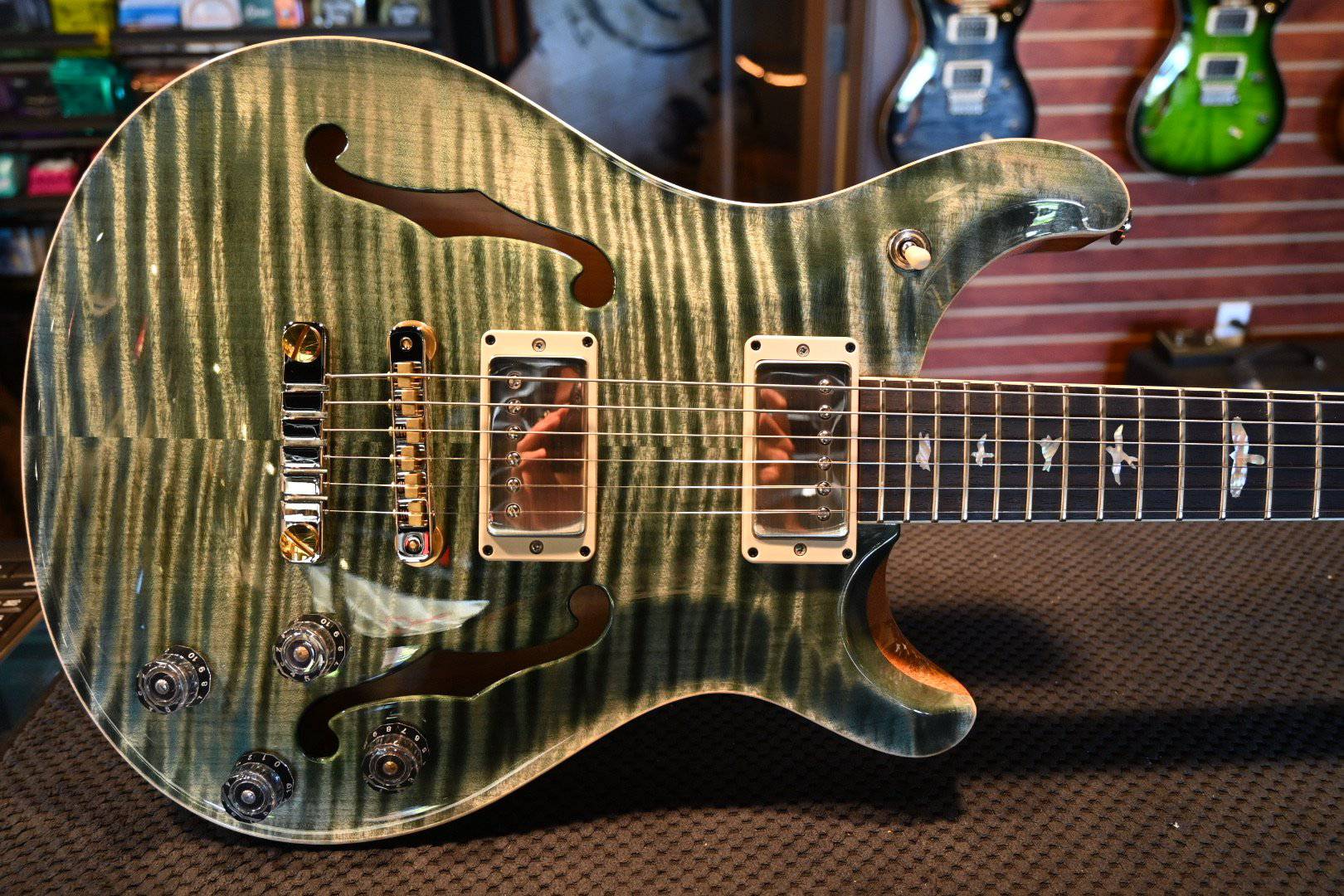 PRS Paul Reed Smith McCarty 594 Hollowbody II 10-Top - Trampas Green #7901 - Danville Music